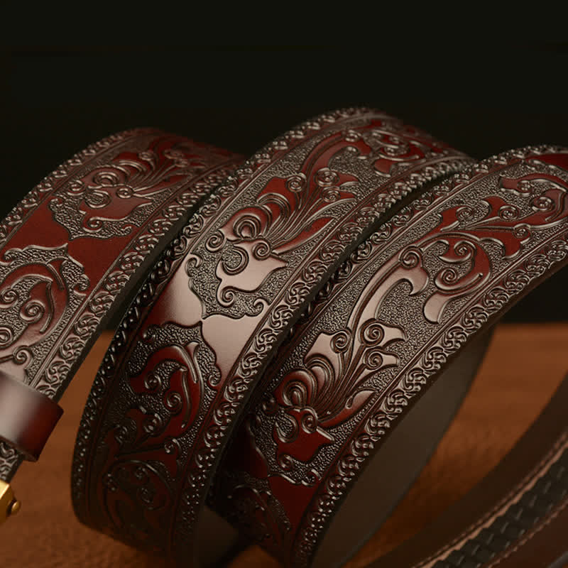Men's Crocodile Buckle Embossing Leather Belt